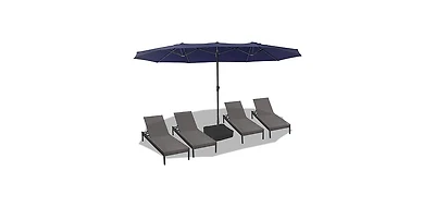 gaomon 15 ft Double Sided Rectangular Patio Umbrella with Crank, Outdoor Sun Shade