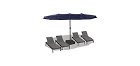gaomon 15 ft Double Sided Rectangular Patio Umbrella with Crank, Outdoor Sun Shade