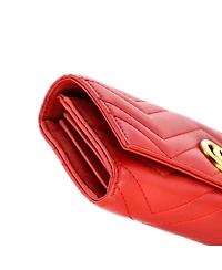 Pre-Owned Gucci Gg Marmont Continental Wallet Matelasse Leather
