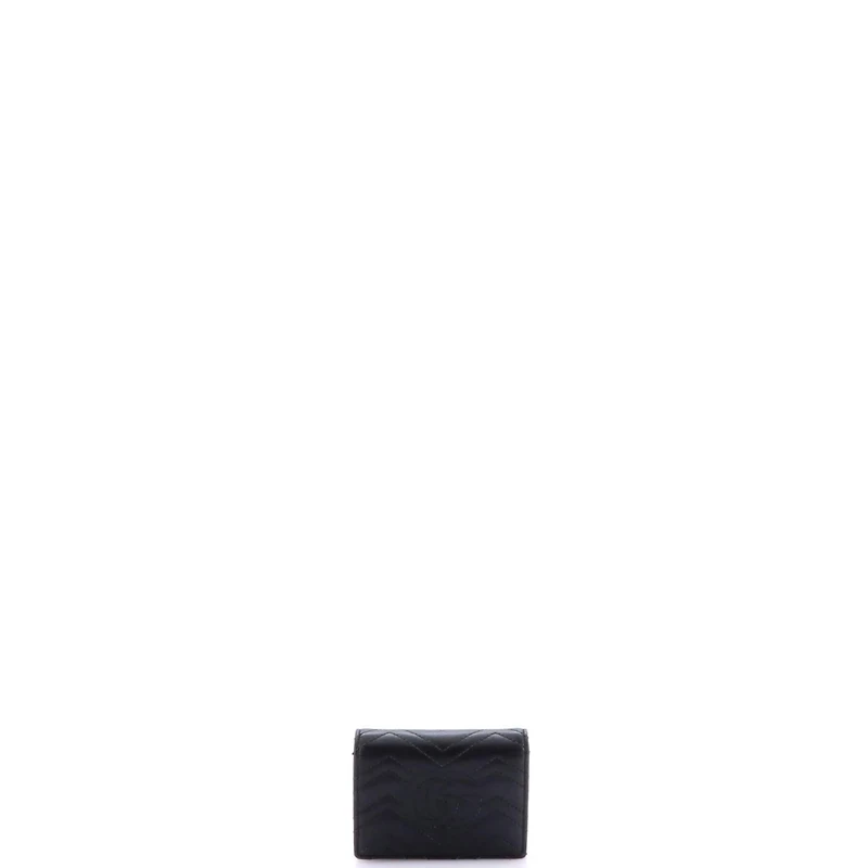 Pre-Owned Gucci Gg Marmont Flap Card Case Matelasse Leather