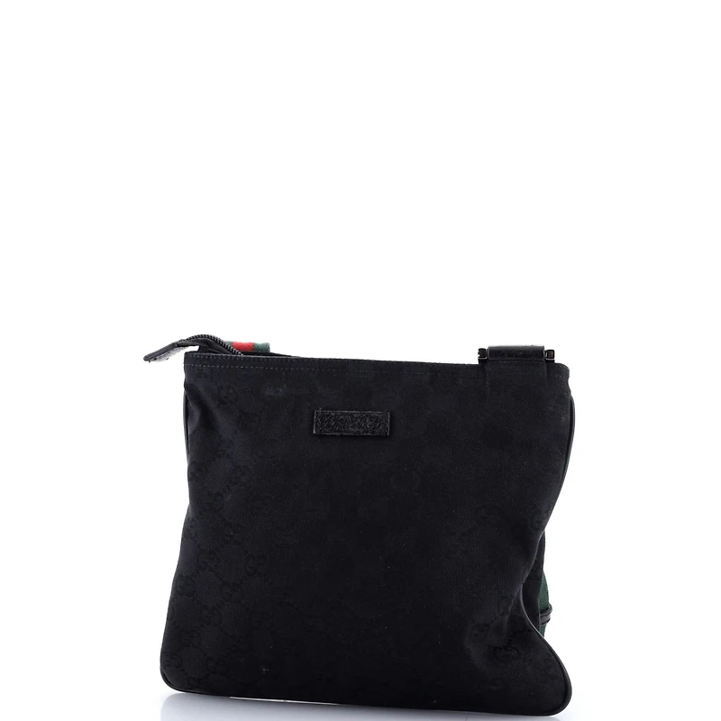 Pre-Owned Gucci Small Web Strap Messenger Bag Gg Canvas
