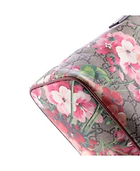 Pre-Owned Gucci Medium Convertible Zip Tote Blooms Print Gg Coated Canvas