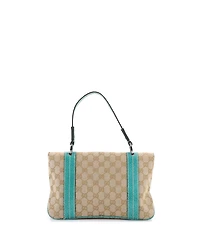 Pre-Owned Gucci Small Vintage Flap Shoulder Bag Gg Canvas with Leather