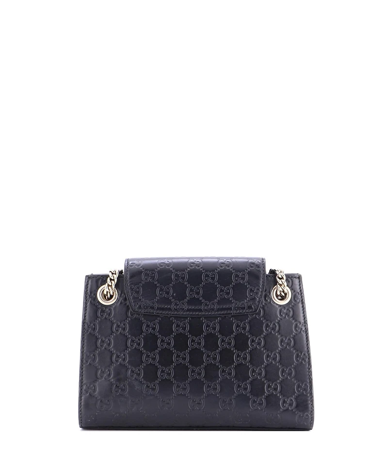 Pre-Owned Gucci Small Emily Chain Flap Shoulder Bag Guccissima Leather