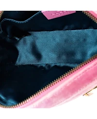Pre-Owned Gucci Gg Marmont Belt Bag Embellished Matelasse Velvet