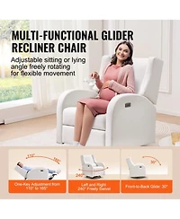 Gouun Electronic Power Swivel Glider Recliner with Usb Port, 250 lbs Capacity, Off Polyester