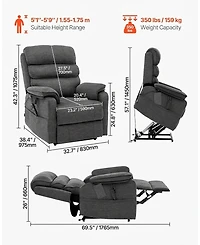 Gouun Power Lift Recliner Chair with Heat and Massage, Dual Motor, 350 lbs Capacity, Medium