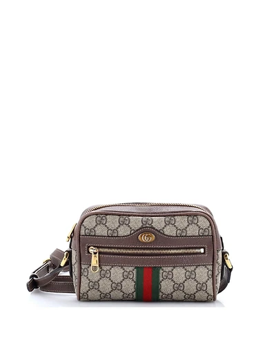Pre-Owned Gucci Mini Ophidia Shoulder Bag Gg Coated Canvas