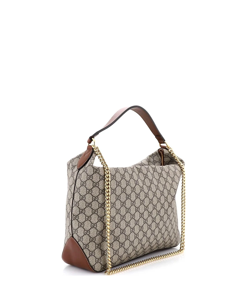 Pre-Owned Gucci Large Chain Hobo Gg Coated Canvas