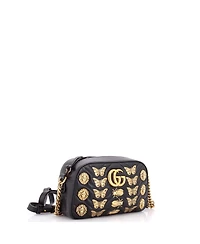 Pre-Owned Gucci Small Gg Marmont Shoulder Bag Embellished Matelasse Leather