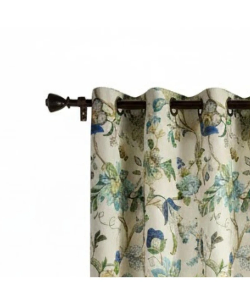 Ellis Curtain 100% Polyester Brissac Colrful Jacobean Pattern Grommet Curtain Panel Lined 50"