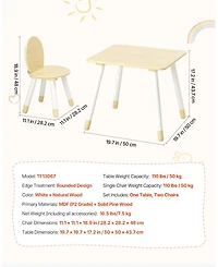 Gouun Kids Table and 2 Chairs Set with Graffiti Desktop for Art Reading and Play