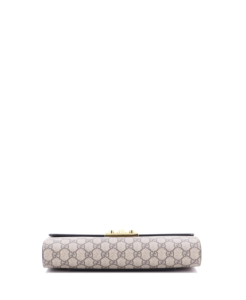Pre-Owned Gucci Large Padlock Clutch Gg Canvas and Leather