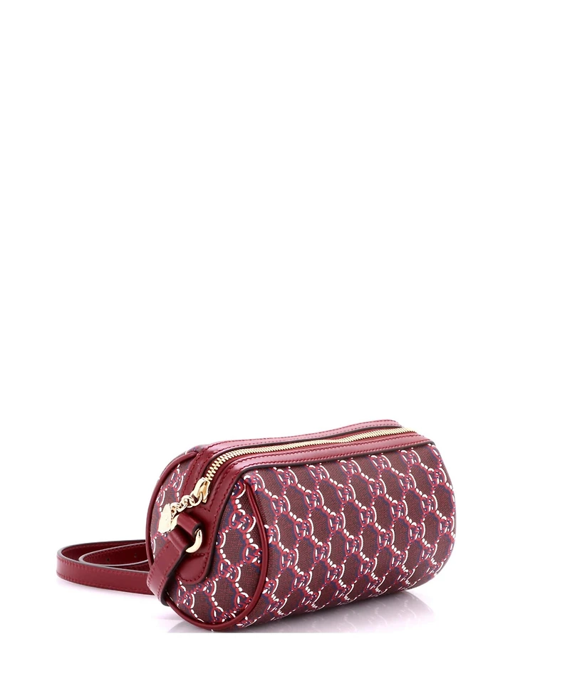 Pre-Owned Gucci Mini Roller Crossbody Bag Gg Shadow Leather