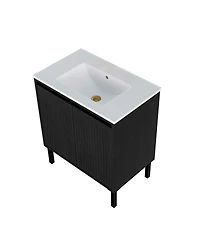 Sillysis 30"Bathroom Vanity with Sink, Soft-Closing Drawers and Large Storage for Modern Bathrooms, Floor Standing or Wall Mounted
