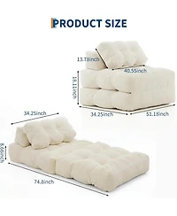 gaomon 3-in-1 Folding Sofa Bed with Pillow, Convertible Floor Sleeper Chair, No Assembly