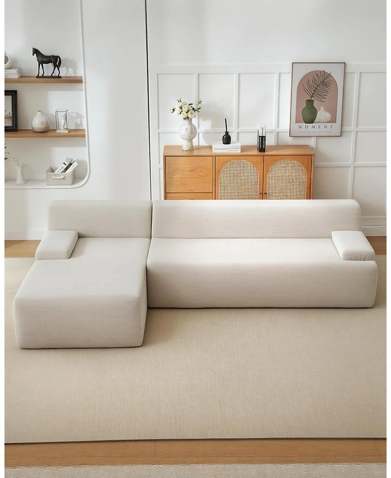 gaomon Modular L-Shaped Sectional Sofa with Chaise, Cloud Couch, Corduroy Fabric