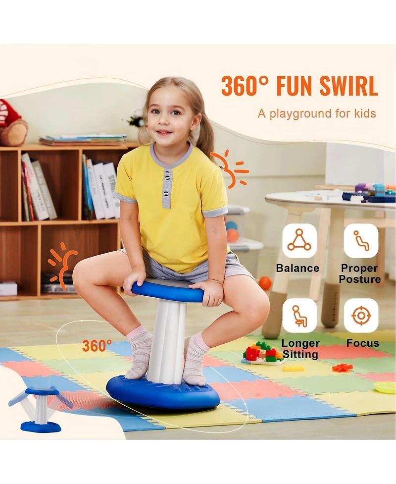 Gouun Kids Wobble Chair with Cushion Active Flexible Seating Stool for Ages 3 to 7