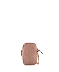 Pre-Owned Gucci Mini Gg Marmont Vertical Phone Crossbody Bag Matelasse Leather