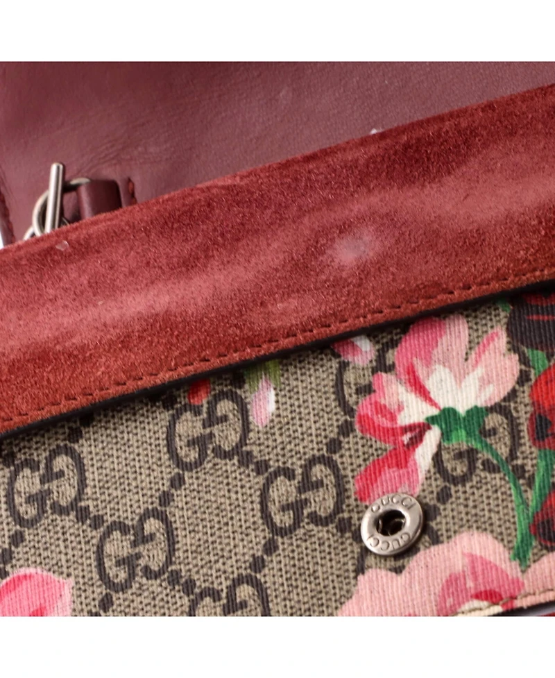 Pre-Owned Gucci Super Mini Dionysus Bag Blooms Print Gg Coated Canvas