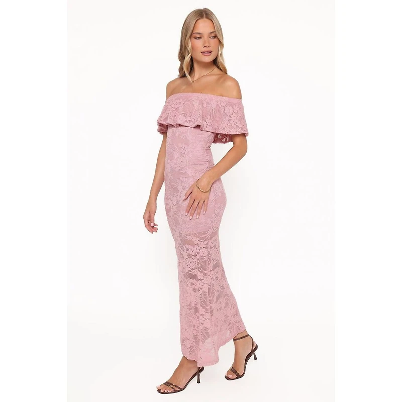 Petal and Pup Women's Mirelle Off Shoulder Lace Maxi Dress