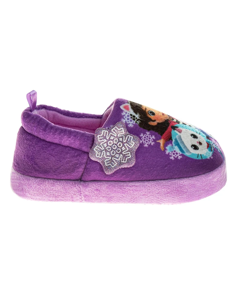Gabby's Dollhouse Girls' Dual-Size Plush Slip-On Slippers – Cozy, Warm, Soft Indoor Wear with Fun Character Design