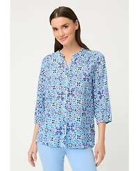 Olsen Women's Panneaux Tile Print Tunic Shirt