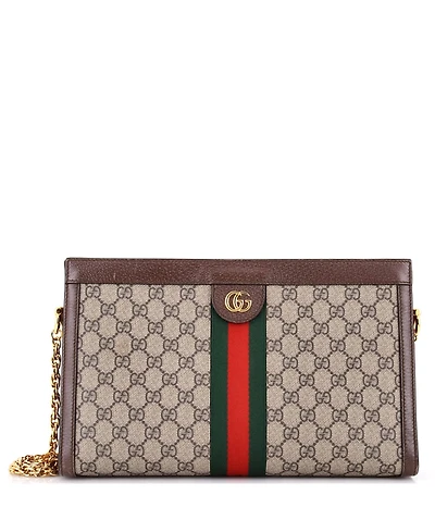 Pre-Owned Gucci Medium Ophidia Chain Shoulder Bag Gg Coated Canvas