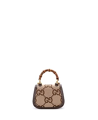 Pre-Owned Gucci Mini Bamboo 1947 Top Handle Bag Jumbo Gg Canvas