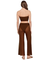 Steve Madden Women's Mesh Wide-Leg Swim Cover-Up Pants