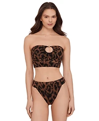 Steve Madden Women's Gold-Tone Bead Keyhole Tube Bikini Top