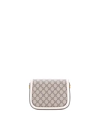 Pre-Owned Gucci Mini Horsebit 1955 Shoulder Bag Gg Coated Canvas with Leather