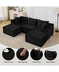 gaomon 107" Cloud Sectional Sofa, U-Shaped Modular Couch with Chaise, Memory Foam