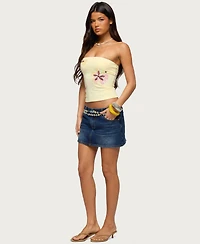 Edikted Women's Braelyn Sequin Floral Tube Top