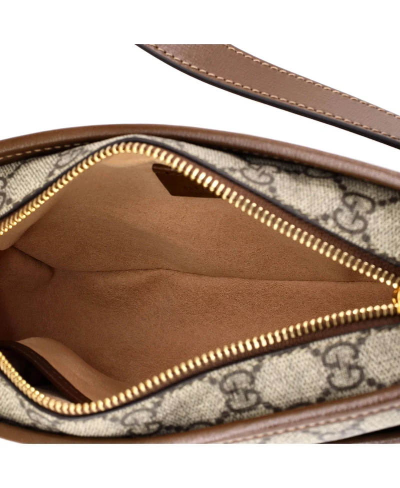 Pre-Owned Gucci Mini Interlocking G Patch Camera Bag Gg Coated Canvas