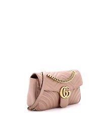 Pre-Owned Gucci Gg Marmont Flap Bag Matelasse Leather