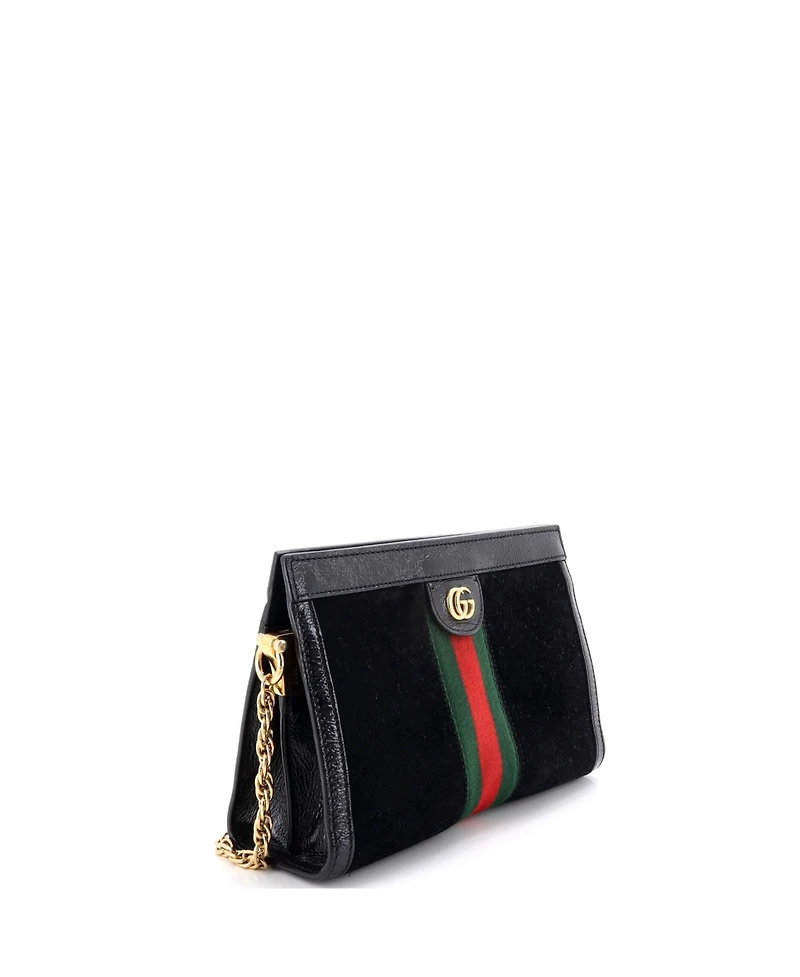 Pre-Owned Gucci Small Ophidia Chain Shoulder Bag Suede