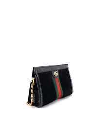 Pre-Owned Gucci Small Ophidia Chain Shoulder Bag Suede
