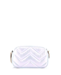 Pre-Owned Gucci Small Gg Marmont Shoulder Bag Chevron Iridescent Leather