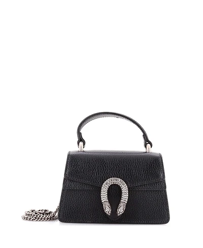 Pre-Owned Gucci Mini Dionysus Top Handle Bag Leather with Crystals