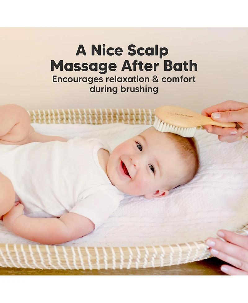 KeaBabies Baby Hair Brush Petite, Oval Cradle Cap Brush, Soft Baby Brush for Infant, Newborn Hairbrush for Girls, Boys, Baby Scalp Brush