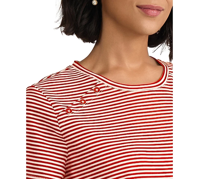 Jones New York Women's Short-Sleeve Crewneck Pull-On T-Shirt