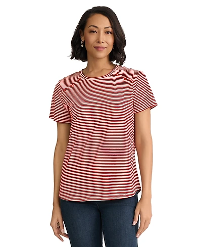 Jones New York Women's Short-Sleeve Crewneck Pull-On T-Shirt