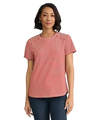 Jones New York Women's Short-Sleeve Crewneck Pull-On T-Shirt
