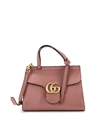 Pre-Owned Gucci Mini Gg Marmont Top Handle Bag Leather