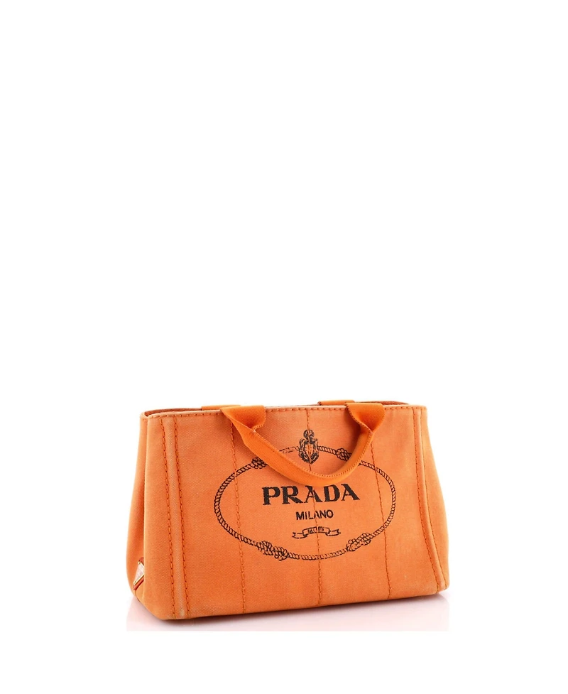 Pre-Owned Prada Mini Canapa Convertible Tote Canvas