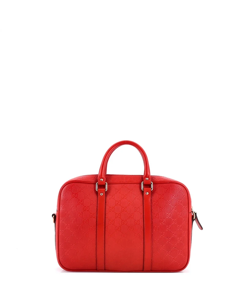 Pre-Owned Gucci Medium Signature Convertible Briefcase Guccissima Leather