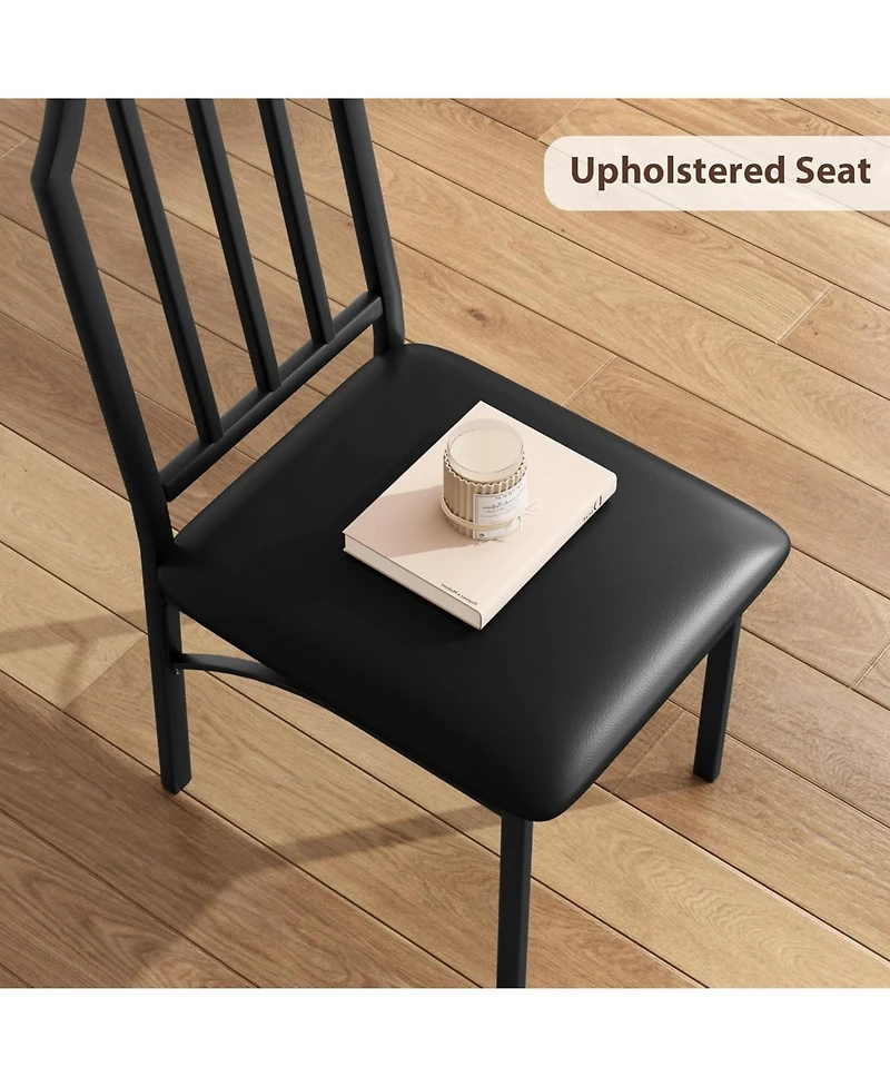 gaomon Dining Table Set for 2 With Chamfer Design,3-Piece Kitchen Table and Chairs with Cushioned Pu Seats