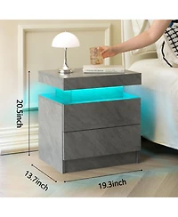 Flynama Stylish Coffee Table with 2 Drawers Neutral Finish Modern Living Room Center Table with Storage