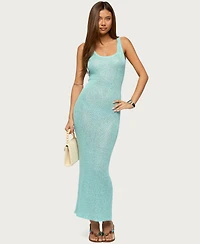 Edikted Women's Abby Sequin Sheer Knit Maxi Dress
